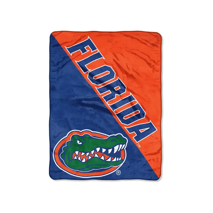 "Couverture Micro Raschel Florida Gators 46x60 \"Demi-teinte\" BLEU/orange"