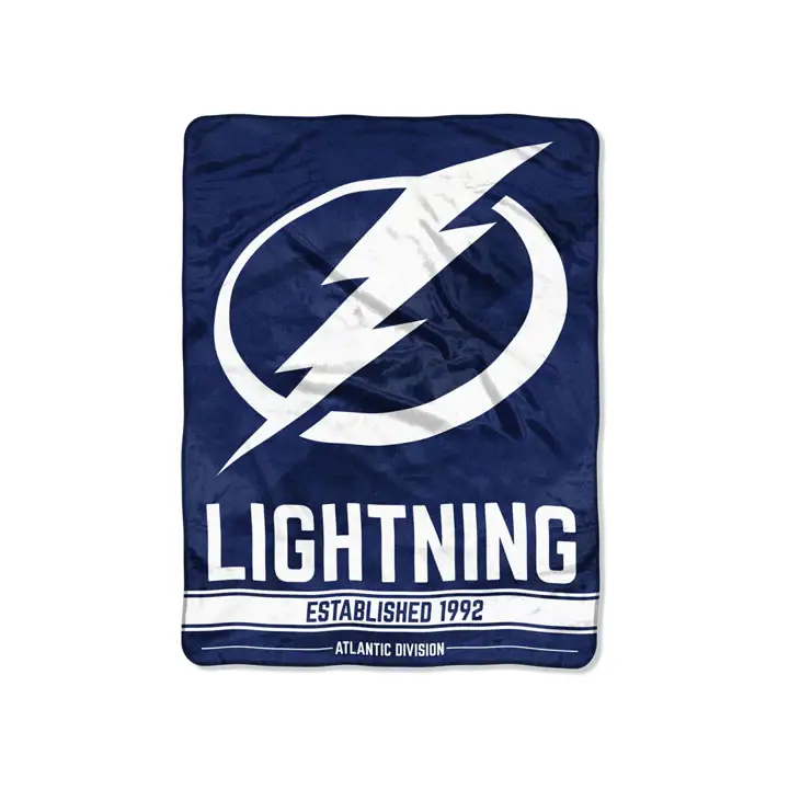 "Tampa Bay Lightning Micro Raschel 46x60 \"Break Away\" BLEU/b"