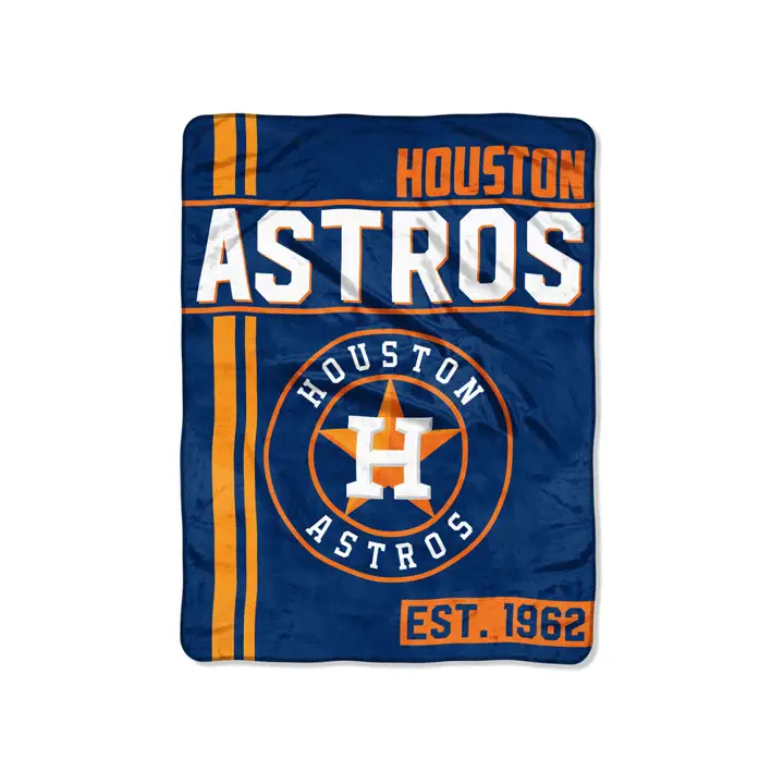 "Couverture Micro Raschel Houston Astros 117x152 cm "Walk Off" bleu foncé/orange"