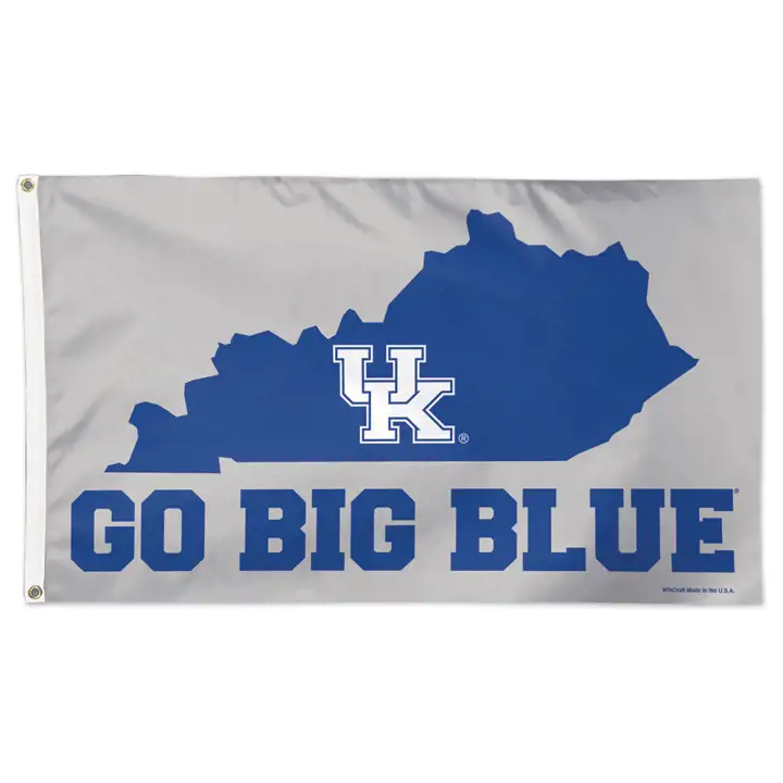 Drapeau de luxe du Kentucky 3X5 Wincraft gris/bleu