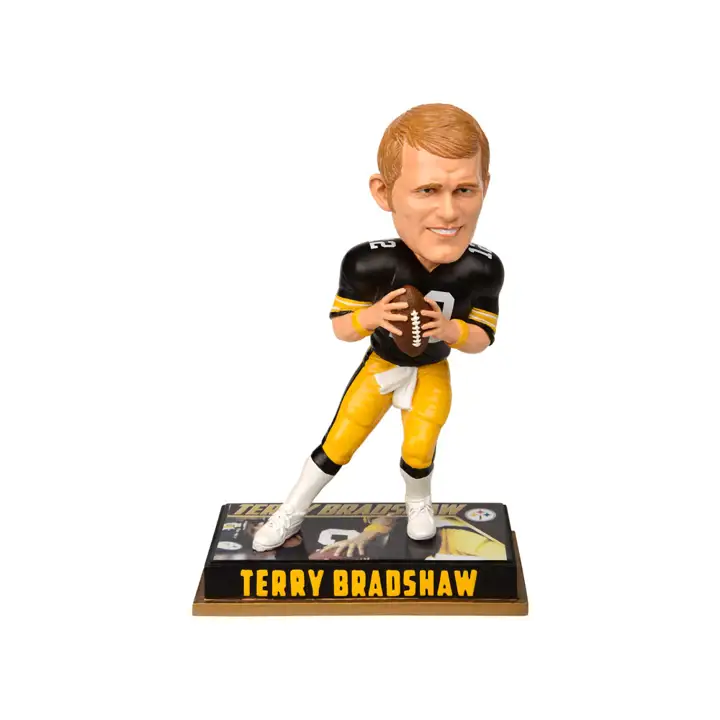 "Figurines à tête branlante de 8 pouces des Steelers de Pittsburgh – Joueur retraité Bradshaw"