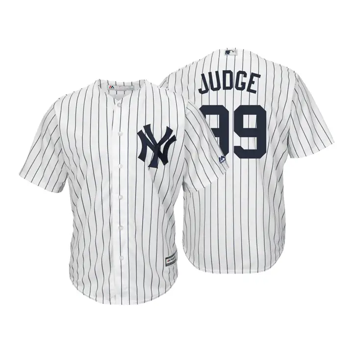 Maillot CB Réplique Joueur MLB Yankees Judge   blanc/marine