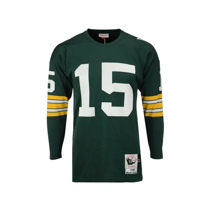 Maillot authentique M&N NFL Green Bay Packers Starr #15 DKGRN