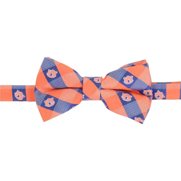 Nœud papillon à carreaux Auburn Répétition marine/orange
