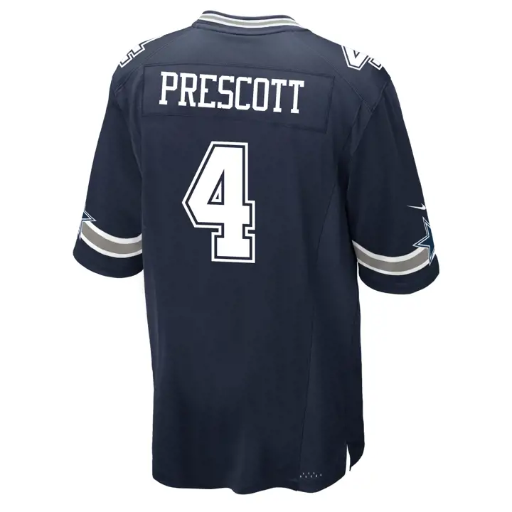Maillot de match NFL COWBOYS Dak Prescott bleu marine