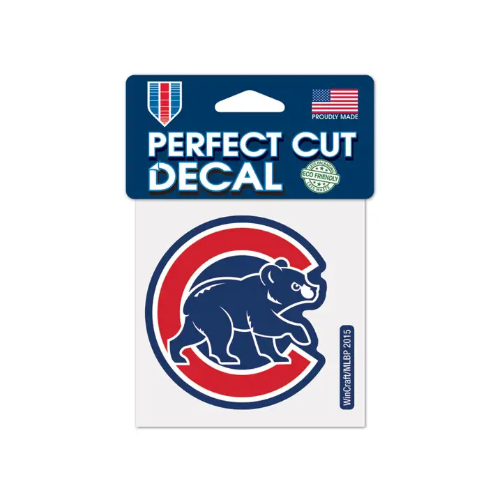CUBS Autocollant Découpé 4x4 - Ours Marchant Couleur bleu roi/rouge/blanc