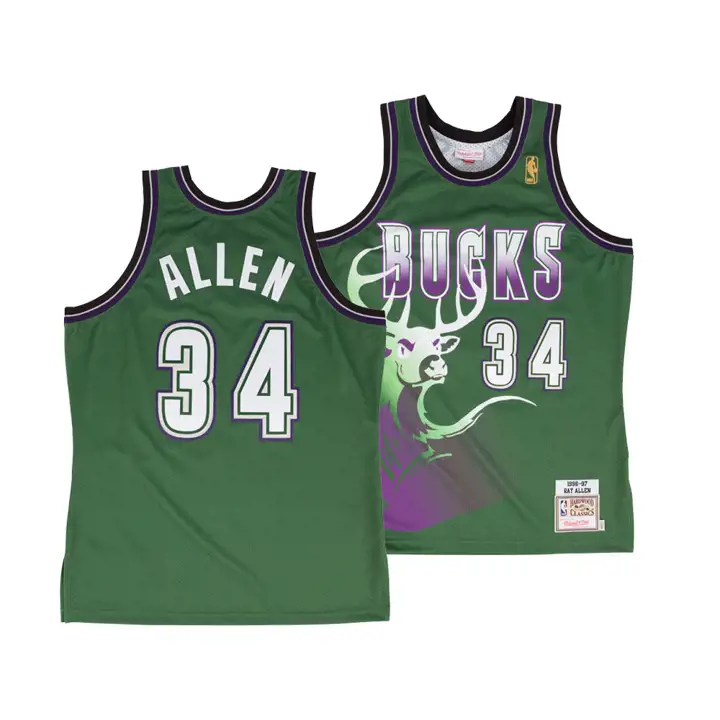 Maillot authentique BUCKS NBA M&N Allen vert