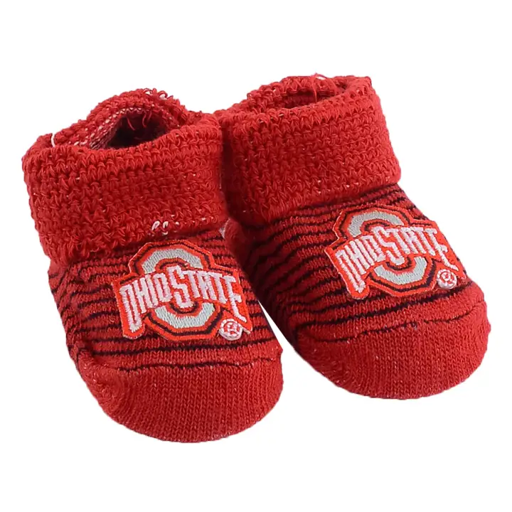 Chaussons boîte-cadeau à rayures NCAA Ohio State rouge/blanc