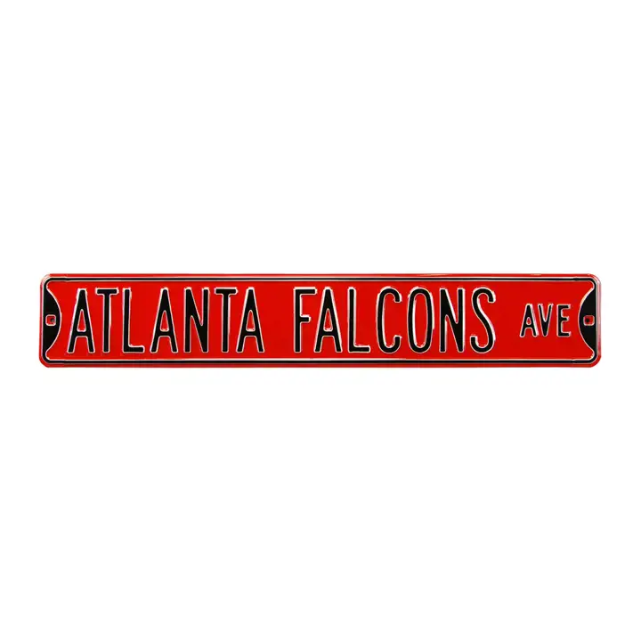Panneau de rue authentique des Falcons d'Atlanta - Avenue rouge