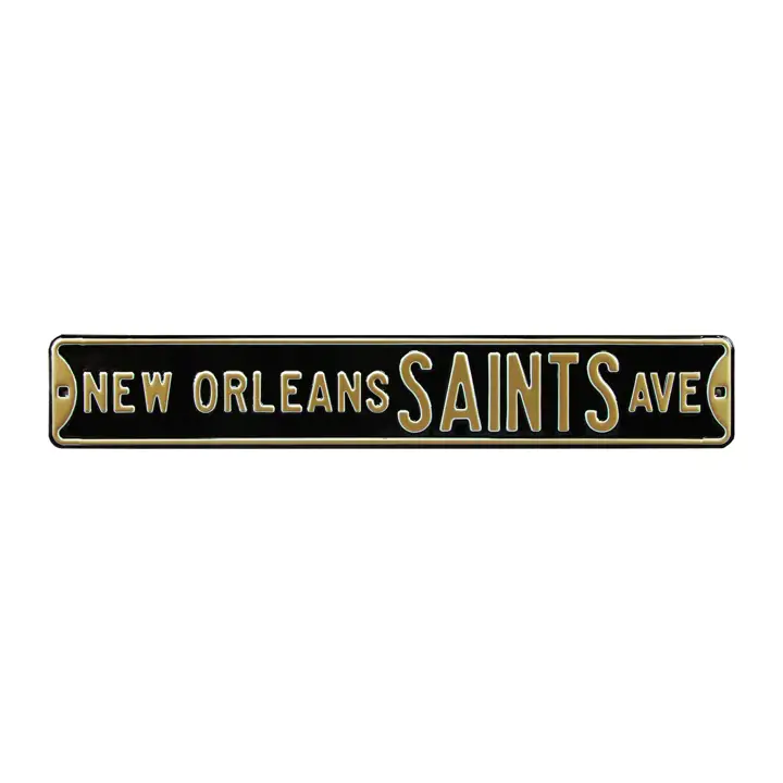 New Orleans Saints Panneau de rue authentique - Avenue noir