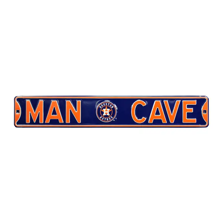 Panneau de rue authentique Houston Astros - Grotte d'homme marine