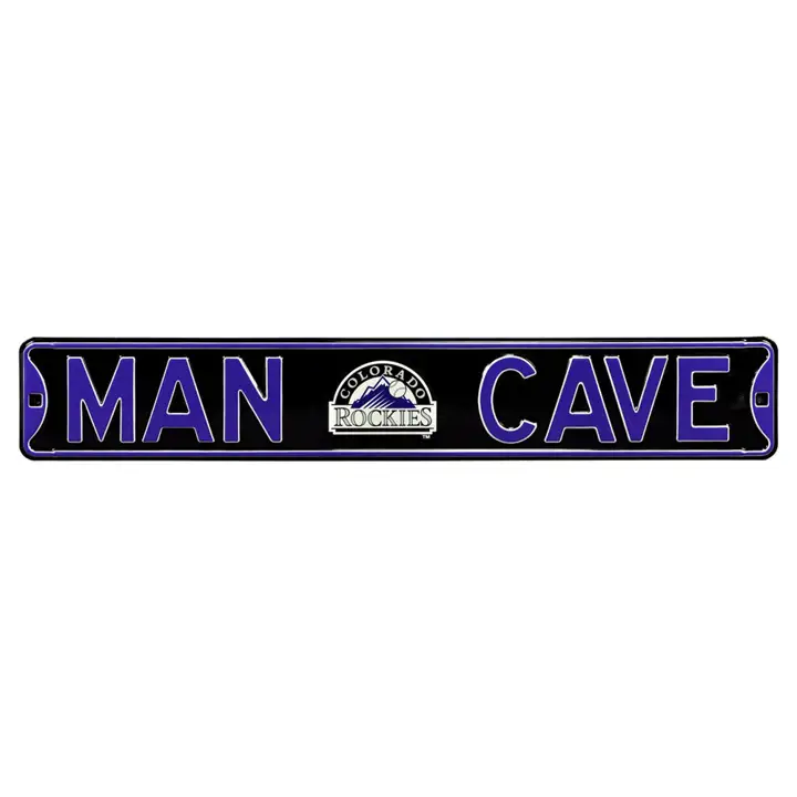 Panneau de rue authentique Colorado Rockies - Man Cave noir