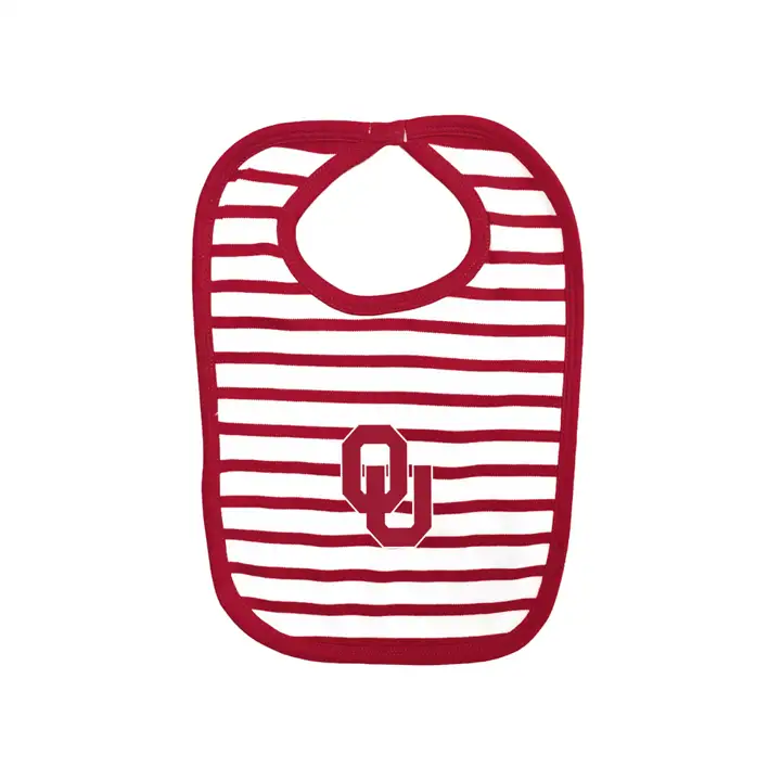 Bavette en tricot rayé NCAA Oklahoma cramoisi/blanc