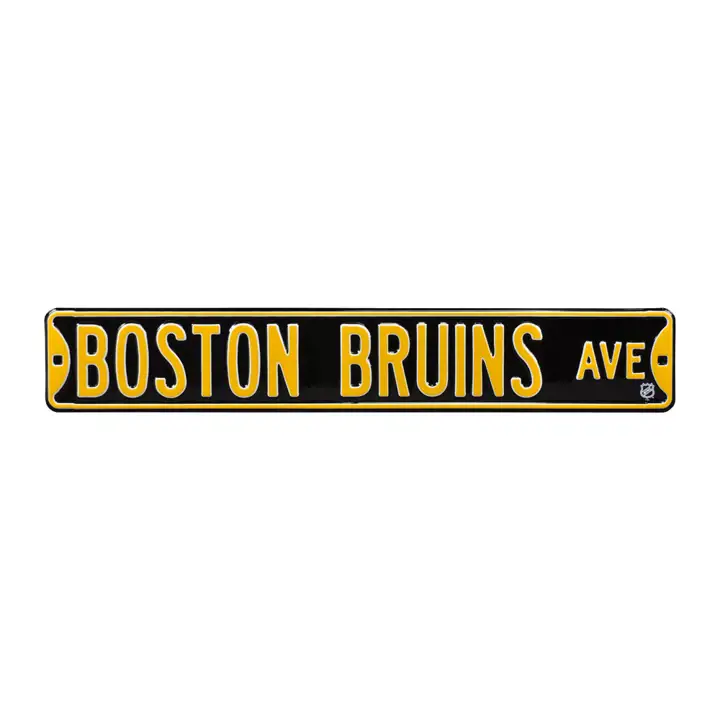 Panneau de rue authentique Boston Bruins - Avenue noir