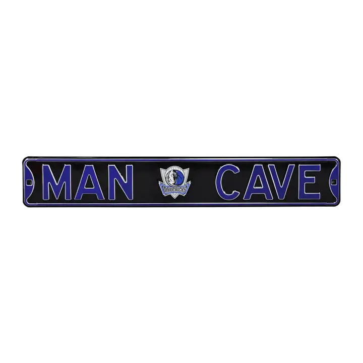 Panneau de rue authentique Dallas Mavericks - Caverne d'homme bleu