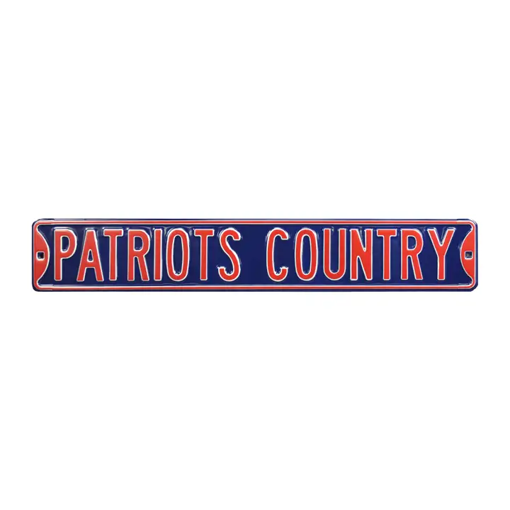 Panneau de rue authentique des New England Patriots-Bleu marine rustique