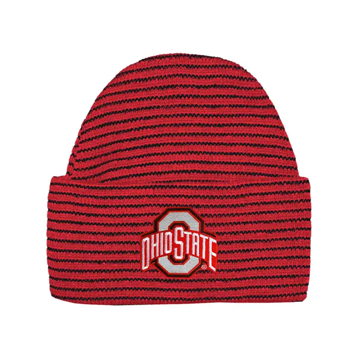 Casquette en tricot à rayures NCAA NB Ohio State rouge