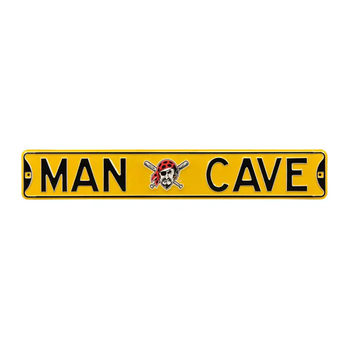 PIRATES Panneau de Rue Authentique - Cave à Homme noir