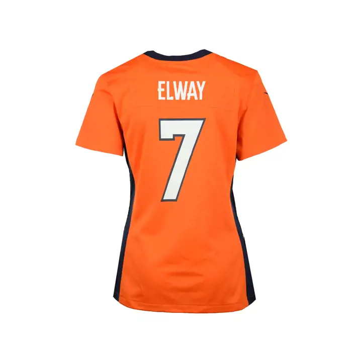 Maillot de match NFL BRONCOS femme Elway #7 orange/bleu marine