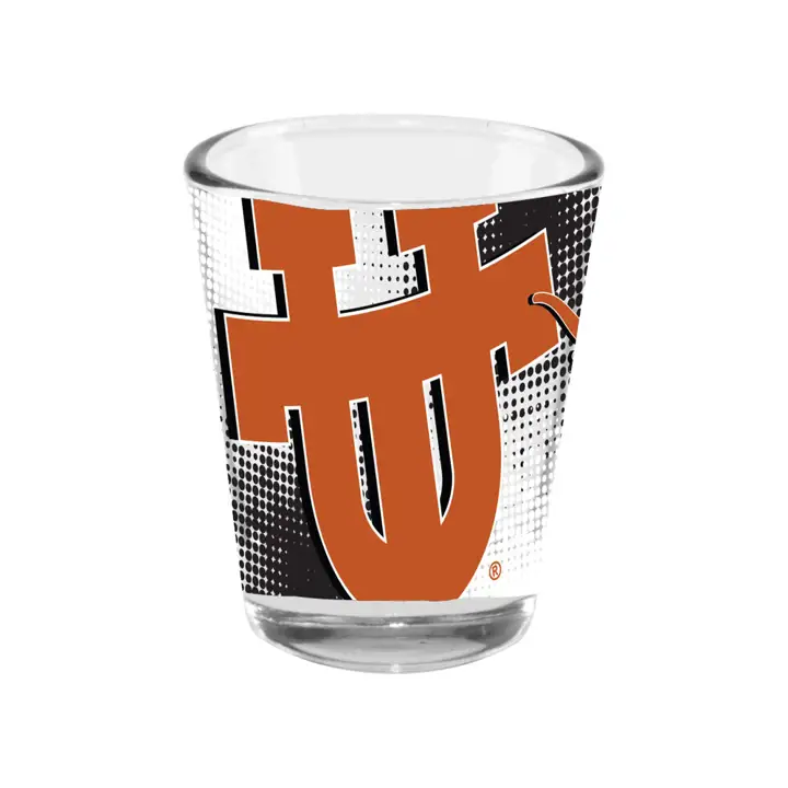 Verre à collectionner Texas Longhorns 2oz Dégradé transparent