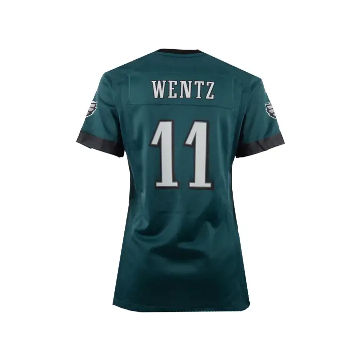 Maillot de match NFL EAGLES Femme Carson Wentz vert/noir