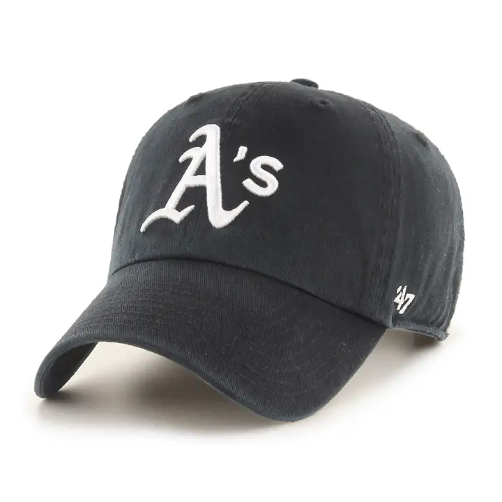 Casquette Oakland Athletics MLB Noire/Blanc '47 Clean Up Noire