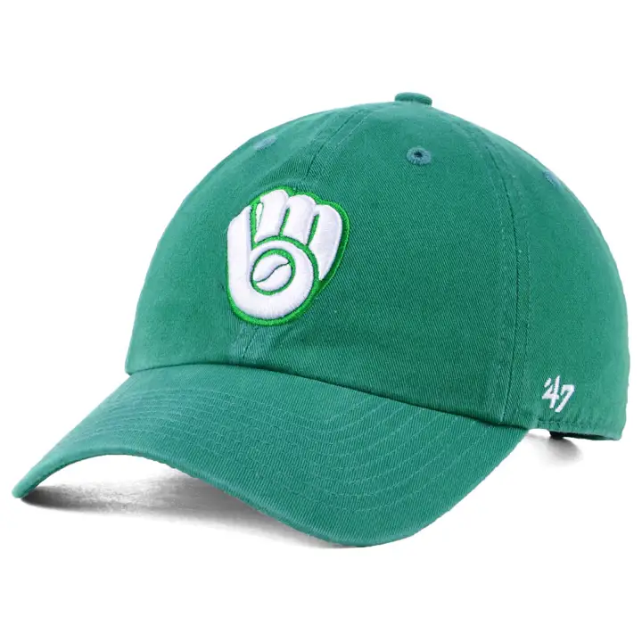 Milwaukee Brewers MLB Casquette '47 Clean Up KGRN Kelly/Blanc