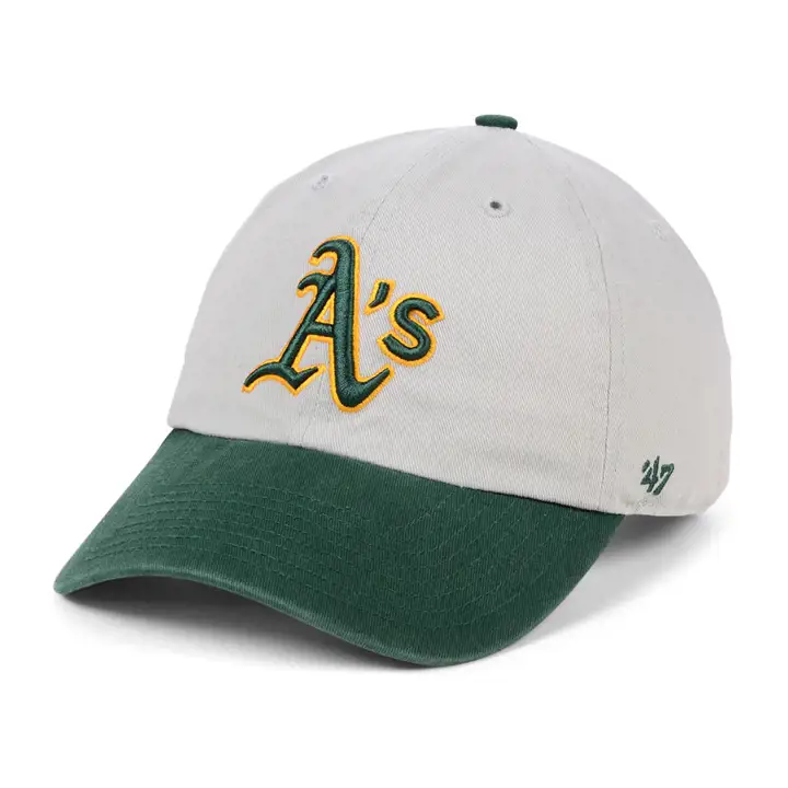 Casquette Oakland Athletics MLB bicolore grise et vert foncé "Clean Up"