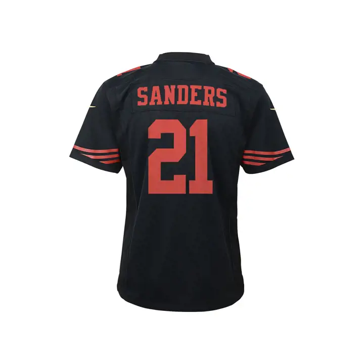 49ERS NFL Maillot de match Jeunesse Joueur Retraité Sanders #21 noir