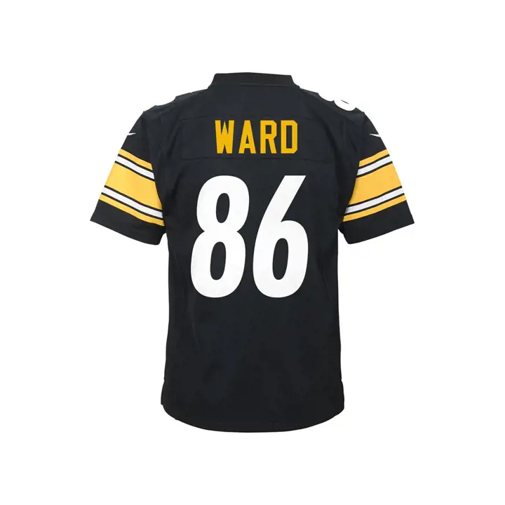 Maillot de match NFL Steelers pour jeune, joueur retraité Ward # 86, noir