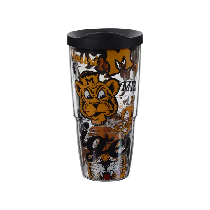 Gobelet géant Missouri Tigers 710 ml, motif intégral – Noir