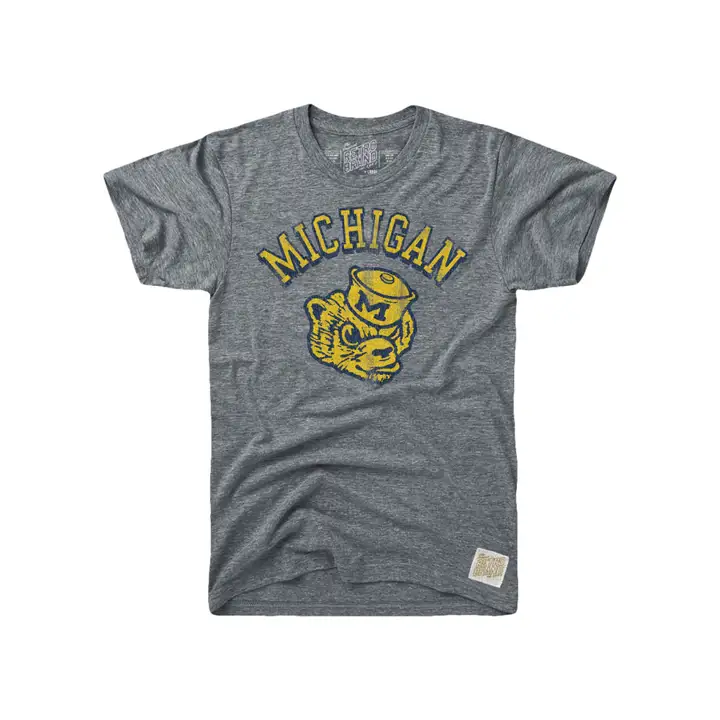 T-shirt à logo Michigan NCAA Tri-Blend Vault 16 gris