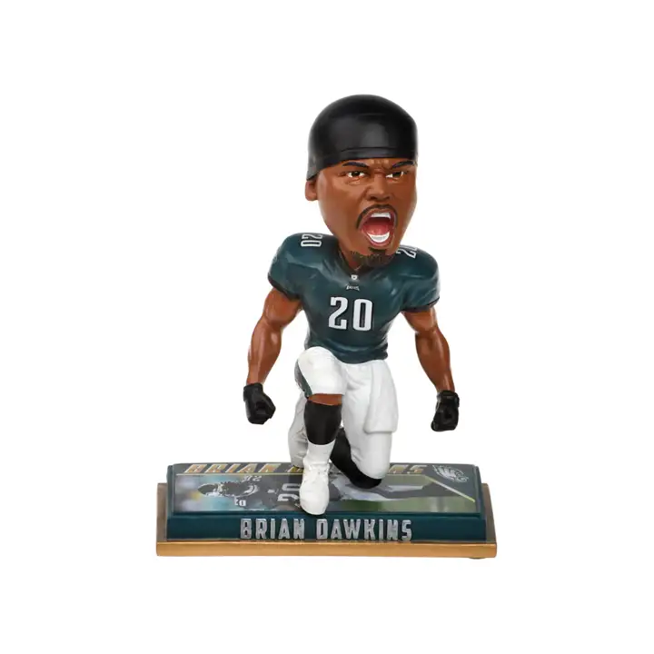 "Figurines à tête branlante de 8 po des Eagles, joueur retraité B. Dawkins vert/blanc"