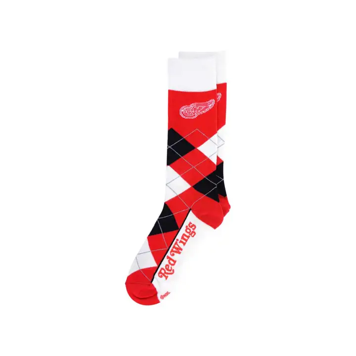 Chaussettes habillées Wings motif losanges 505-7 - rouge/blanc/noir XP