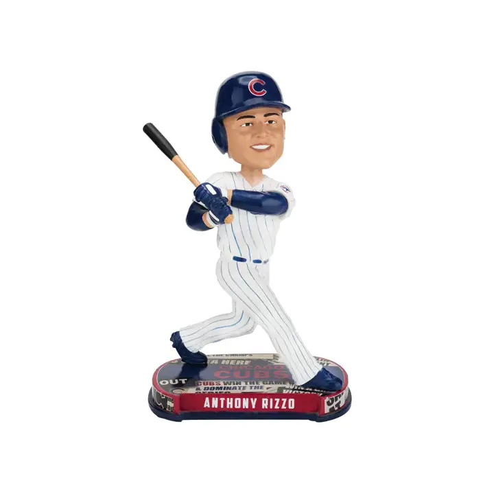 Figurine à tête branlante Rizzo des Cubs de Chicago bleue