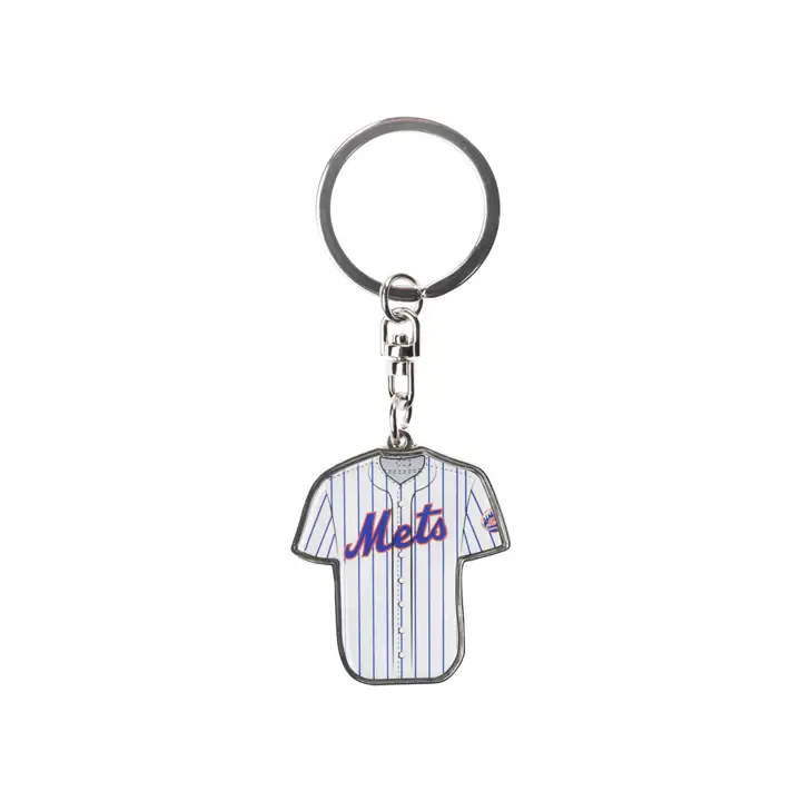 Porte-clés rotatif maillot des Mets de New York, argenté