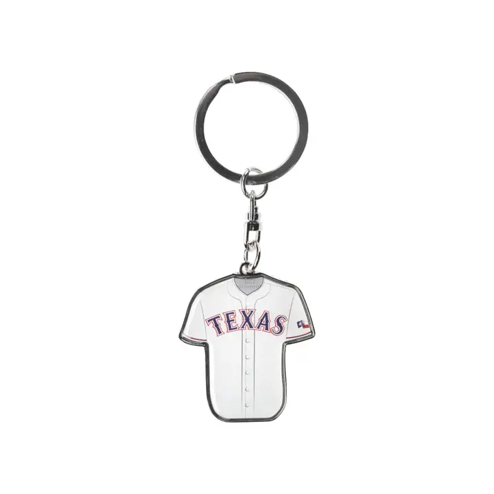 Porte-clés rotatif maillot Texas Rangers argent