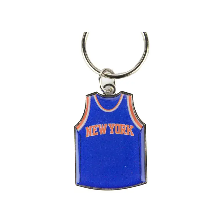 Porte-clés rotatif du maillot des New York Knicks, argenté