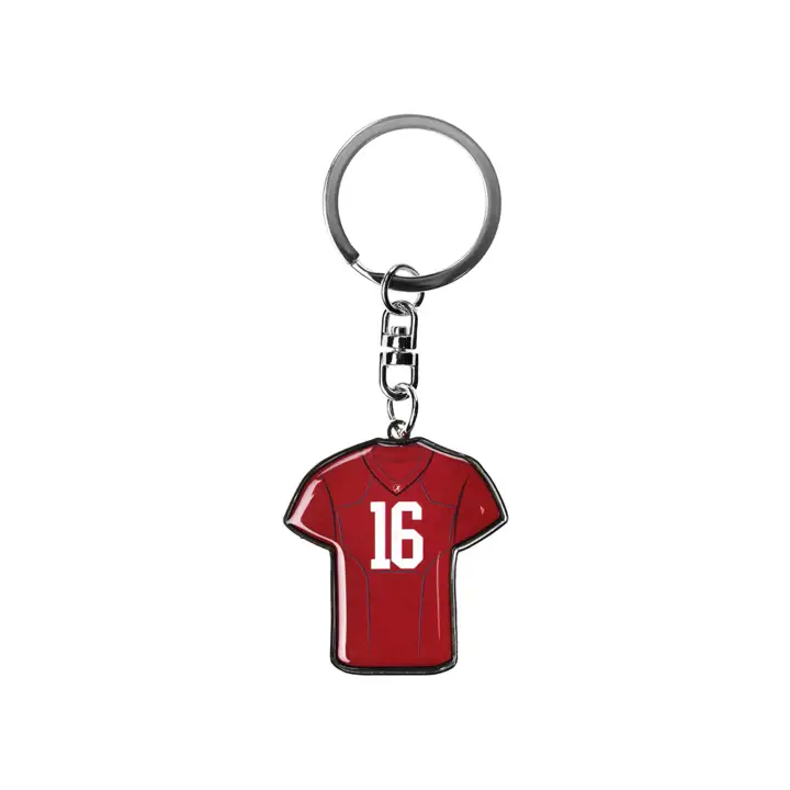 Porte-clés rotatif maillot Alabama Crimson Tide, argenté
