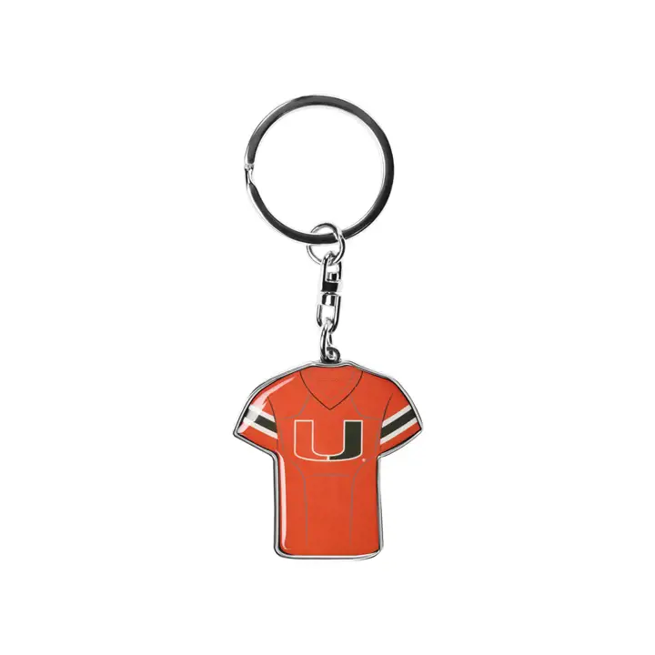 Porte-clés rotatif maillot Miami Hurricanes argent