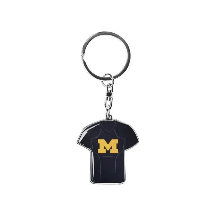 Porte-clés rotatif maillot Michigan Wolverines argent