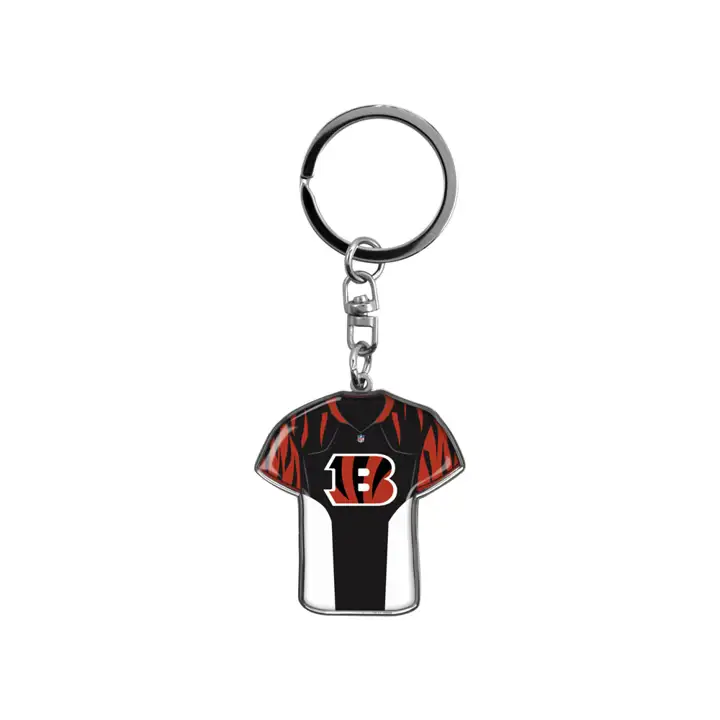Porte-clés rotatif maillot Cincinnati Bengals argent