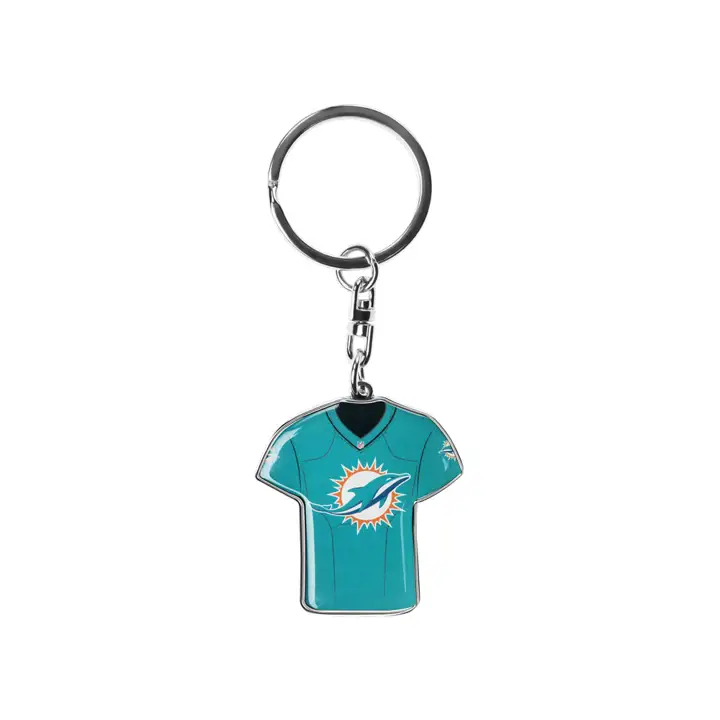 Porte-clés rotatif maillot Miami Dolphins argent