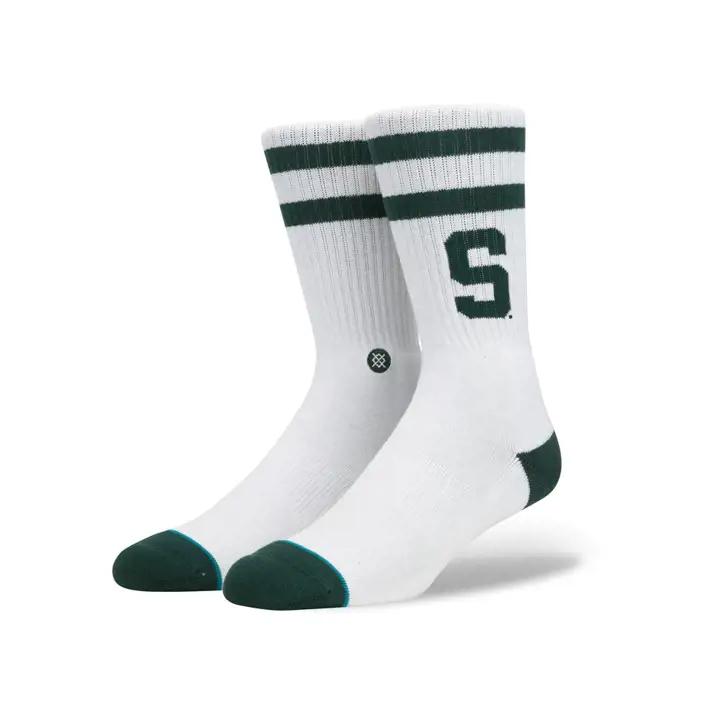 Chaussettes à logo de l'équipe NCAA Mich St blanches