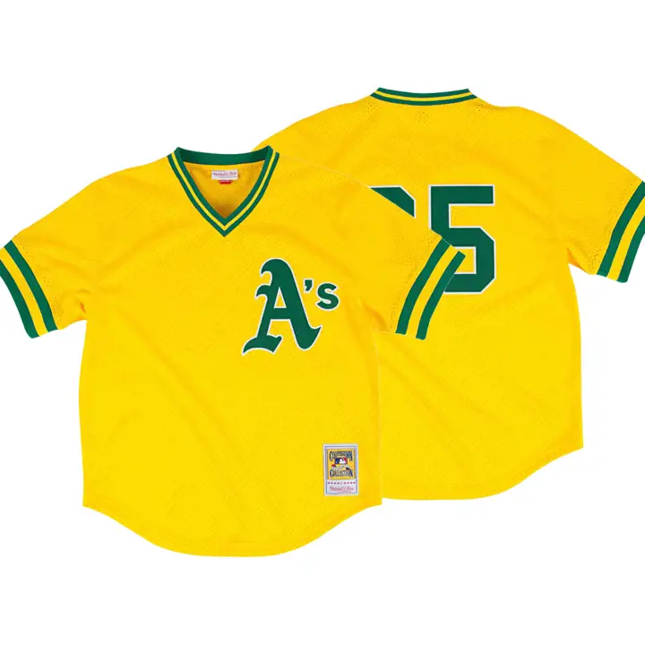Maillot BP Mesh Authentique Ricky Henderson A'S MLB M&N gl