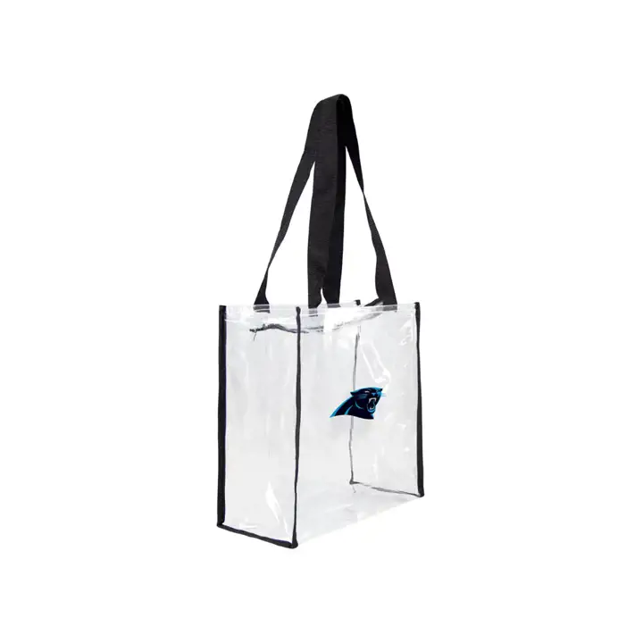PANTHERS Cabas zippé carré transparent transparent/noir