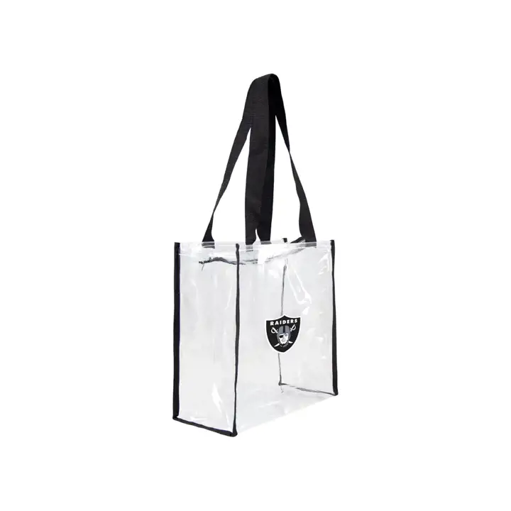Sac fourre-tout zippé carré transparent LV Raiders transparent/noir