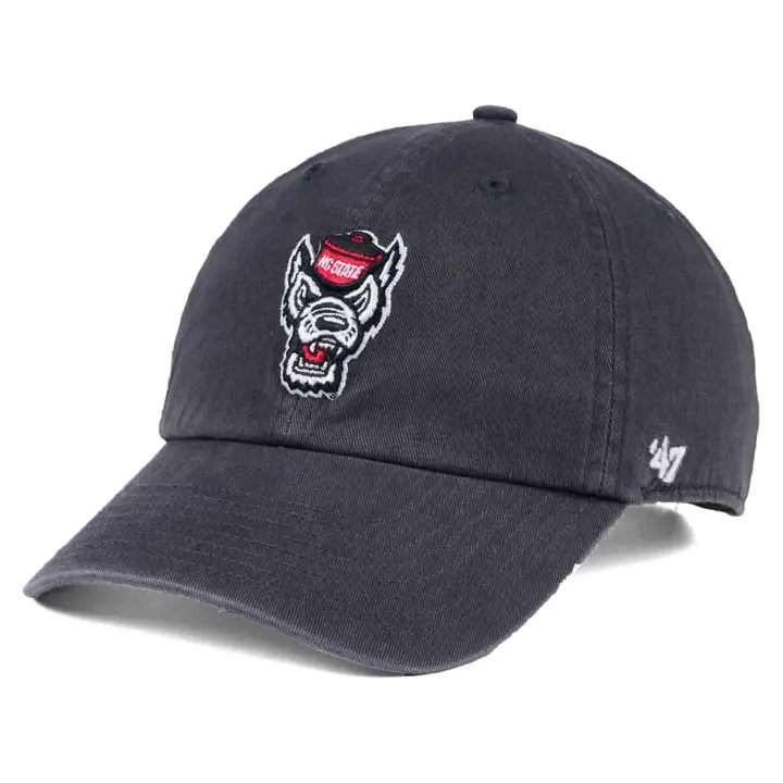 NC State W Clean Up-NCAA WOLF HEAD CHARBON