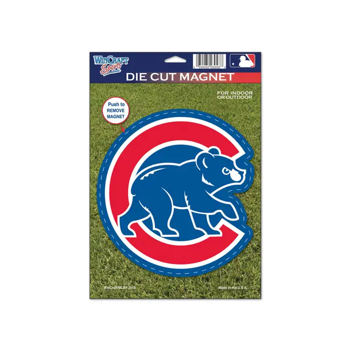 Aimant de voiture découpé CUBS bleu/rouge/blanc