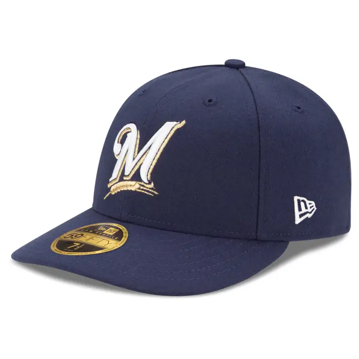 Casquette basse des Milwaukee Brewers de la MLB, collection Authentic GAME